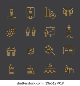 Set of Team Work Related Vector Line Icons. Contains such Icons as Cooperation, Collaboration, Team Meeting.