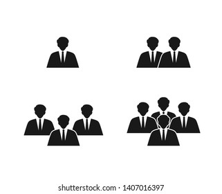 Set Teamwork, Business Man Icon Vector Template - Vector illustration