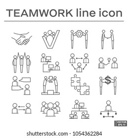 Set of teamwork icons.