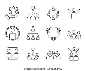 set of teamwork icons, included as meeting, collaboration, idea and more vector, business icons design.