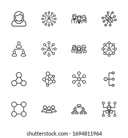 Set of teamwork related vector line icons. Premium linear symbols pack. Vector illustration isolated on a white background. Web symbols for web sites and mobile app. Trendy design. 