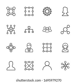 Set of teamwork related vector line icons. Premium linear symbols pack. Vector illustration isolated on a white background. Web symbols for web sites and mobile app. Trendy design. 