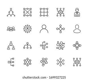 Set of teamwork related vector line icons. Premium linear symbols pack. Vector illustration isolated on a white background. Web symbols for web sites and mobile app. Trendy design. 