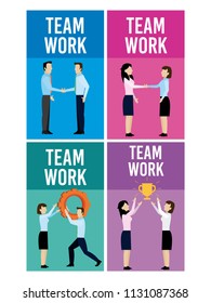 Set of teamwork square frames