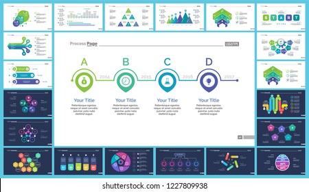 Set of teamwork and statistics concept infographic charts. Business diagrams for presentation slide templates. For corporate report, advertising, banner and brochure design.
