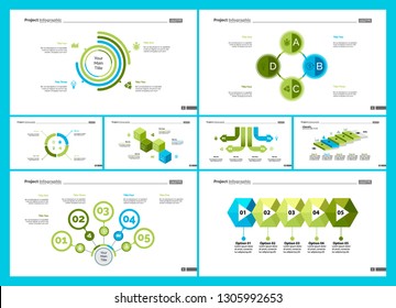 Set of teamwork and statistics concept infographic charts. Business diagrams for presentation slide templates. For corporate report, advertising, banner and brochure design.