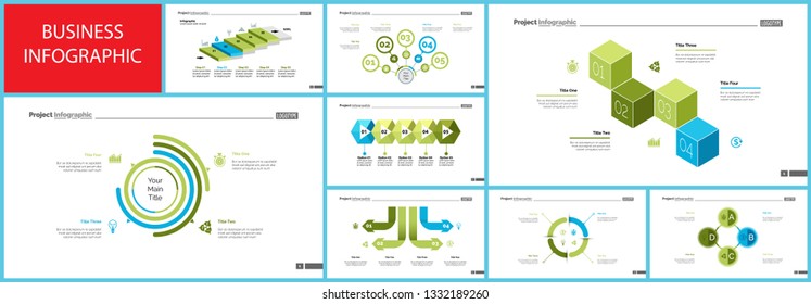 Set of teamwork and statistics concept infographic charts. Business diagrams for presentation slide templates. For corporate report, advertising, banner and brochure design.