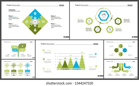 Set of teamwork and statistics concept infographic charts. Business diagrams for presentation slide templates. For corporate report, advertising, banner and brochure design.