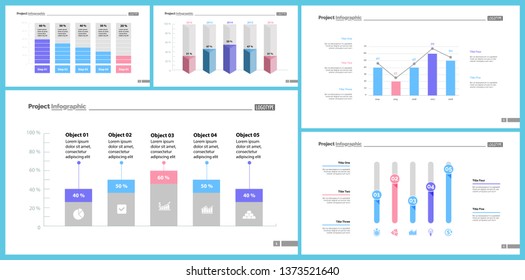 Set of teamwork and statistics concept infographic charts. Business diagrams for presentation slide templates. For corporate report, advertising, banner and brochure design.