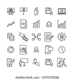 Set of teamwork thin line icons. High quality pictograms of management. Modern outline style icons collection. 