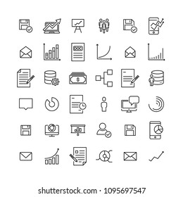 Set of teamwork thin line icons. High quality pictograms of management. Modern outline style icons collection. 