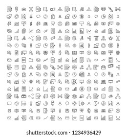 Set of teamwork thin line icons. High quality pictograms of management. Modern outline style icons collection. 