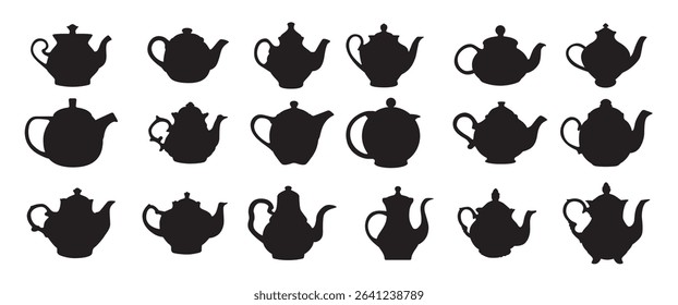 Set of teapot cup vector illustration