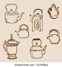 Set of Teapot Doodles in vector