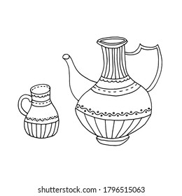A set of teapot and tea cups.