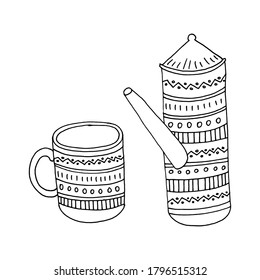 A set of teapot and tea cups.