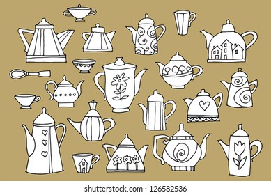 Set of a teapots