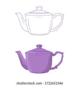 Un conjunto de teteras para preparar té. ilustración de material vectorial eps10.