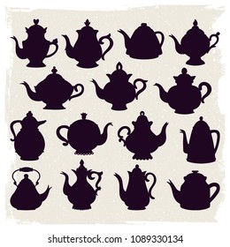 Set with teapots. Can be used for scrapbook, postcards, print, etc.