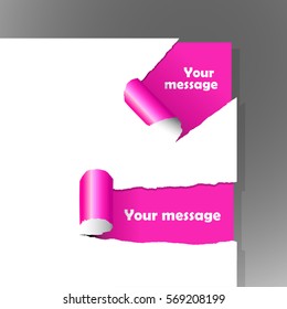 Set of teared paper with place for your own text.