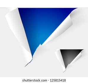Set of teared papers on the colorful  background