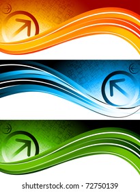 Set of tech banners with arrows