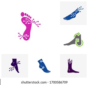 Set of Tech Foot logo vector template, Creative of Foot logo design concepts