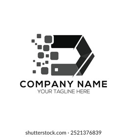 Set of tech initial d logo design. Letter d logo initial design template. Vector illustration