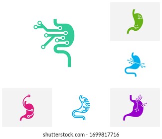 Set of Tech Stomach logo vector template, Creative stomach logo design concepts