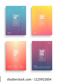 Set of Tech Vector Different Style Brochure Cover Flyer Book Booklet Banner Broadsheet Magazine Poster Placard Presentation Design Templates Mockup. Collection of Geometrical Abstract Backgrounds