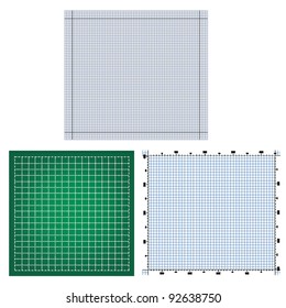 set of technical backgrounds. vector graphing paper for engineering