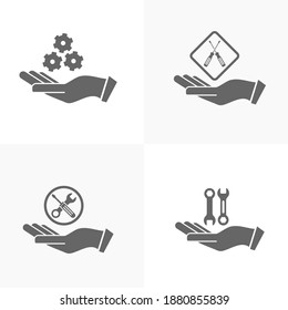 Set of Technical icon vector, Engineering simple icon template, Creative Setting icon design, Illustration