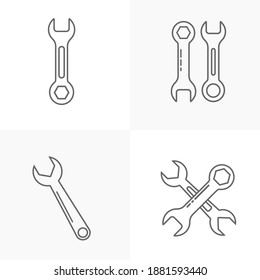 Set of Technical icon vector, Engineering simple icon template, Creative Setting icon design, Illustration