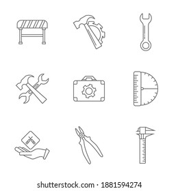 Set of Technical icon vector, Engineering simple icon template, Creative Setting icon design, Illustration