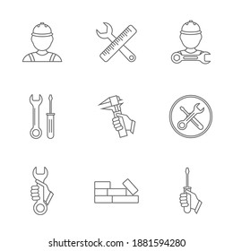 Set of Technical icon vector, Engineering simple icon template, Creative Setting icon design, Illustration