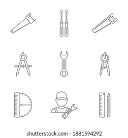 Set of Technical icon vector, Engineering simple icon template, Creative Setting icon design, Illustration