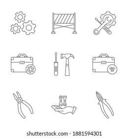 Set of Technical icon vector, Engineering simple icon template, Creative Setting icon design, Illustration