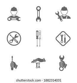 Set of Technical icon vector, Engineering simple icon template, Creative Setting icon design, Illustration