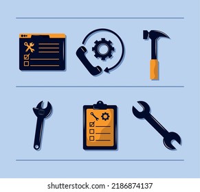 set of technical service icons