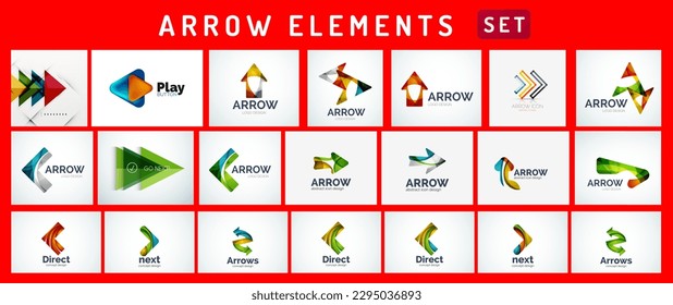 Set of techno arrow minimal vector concepts for wallpaper, banner, background, landing page, wall art, invitation, prints
