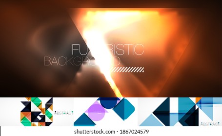 Set of techno backgrounds. Internet concepts. Vector illustration for covers, banners, flyers and posters and other designs