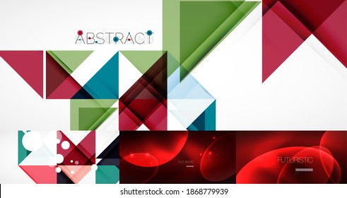 Set of techno backgrounds. Internet concepts. Vector illustration for covers, banners, flyers and posters and other designs