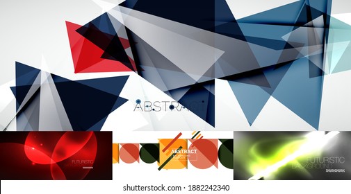 Set of techno backgrounds. Internet concepts. Vector illustration for covers, banners, flyers and posters and other designs
