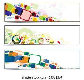 Set of techno and colorful background banners. eps8, vector illustration.