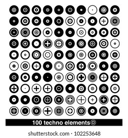 Set of techno elements for print multimedia and web