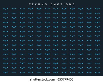 Set techno emotions to create characters. Emoji for Web.