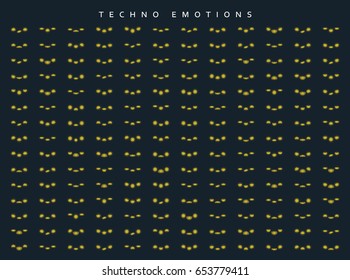 Set techno emotions to create characters. Emoji for Web.