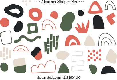 Set of techno shapes. Collection of abstract geometric shapes. Decorative futuristic digital creative figures.