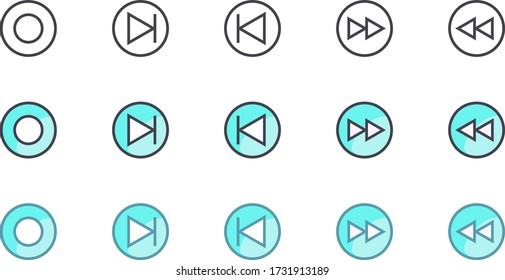 Set of Technological Colored Icons on White Background . Isolated Vector Elements