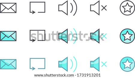 Set of Technological Colored Icons on White Background . Isolated Vector Elements